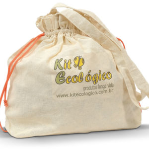 Mini sacola ecológica com fundo e cordão